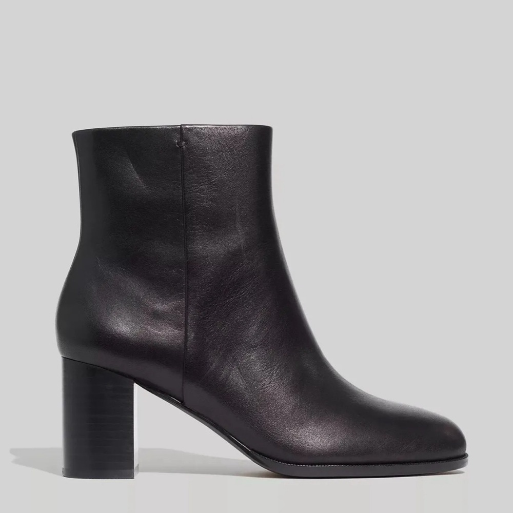 Madewell Mira Black Leather Side-Seam Boots - Size 9.5